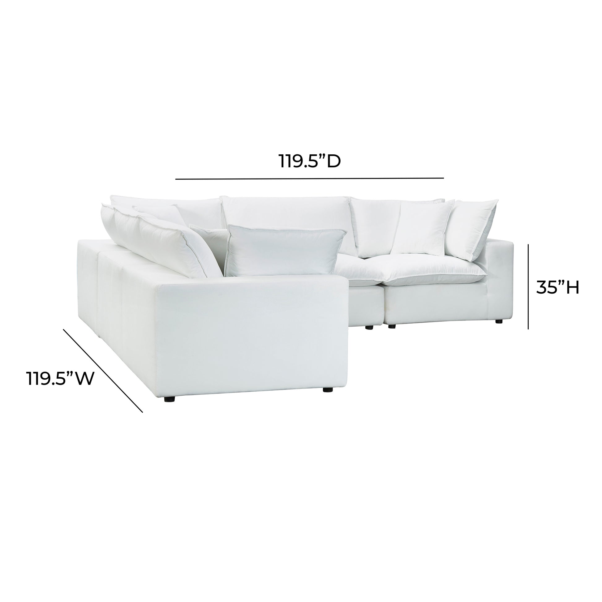 Cali 5-Piece Performance Fabric Modular L-Sectional - Pearl - Image 6
