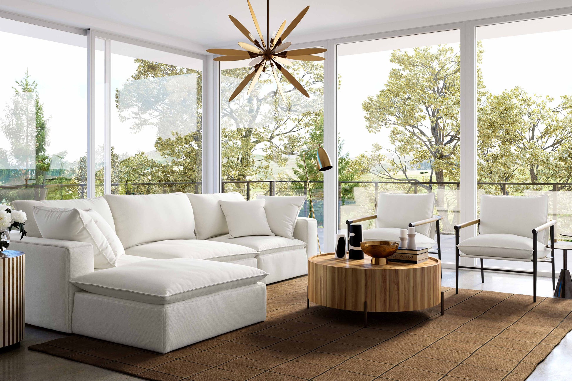 Cali 4-Piece Performance Fabric Modular Sectional - Pearl - Image 2
