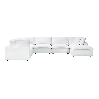 Cali 7-Piece Performance Fabric Modular Large Chaise Sectional - Pearl - Image 1
