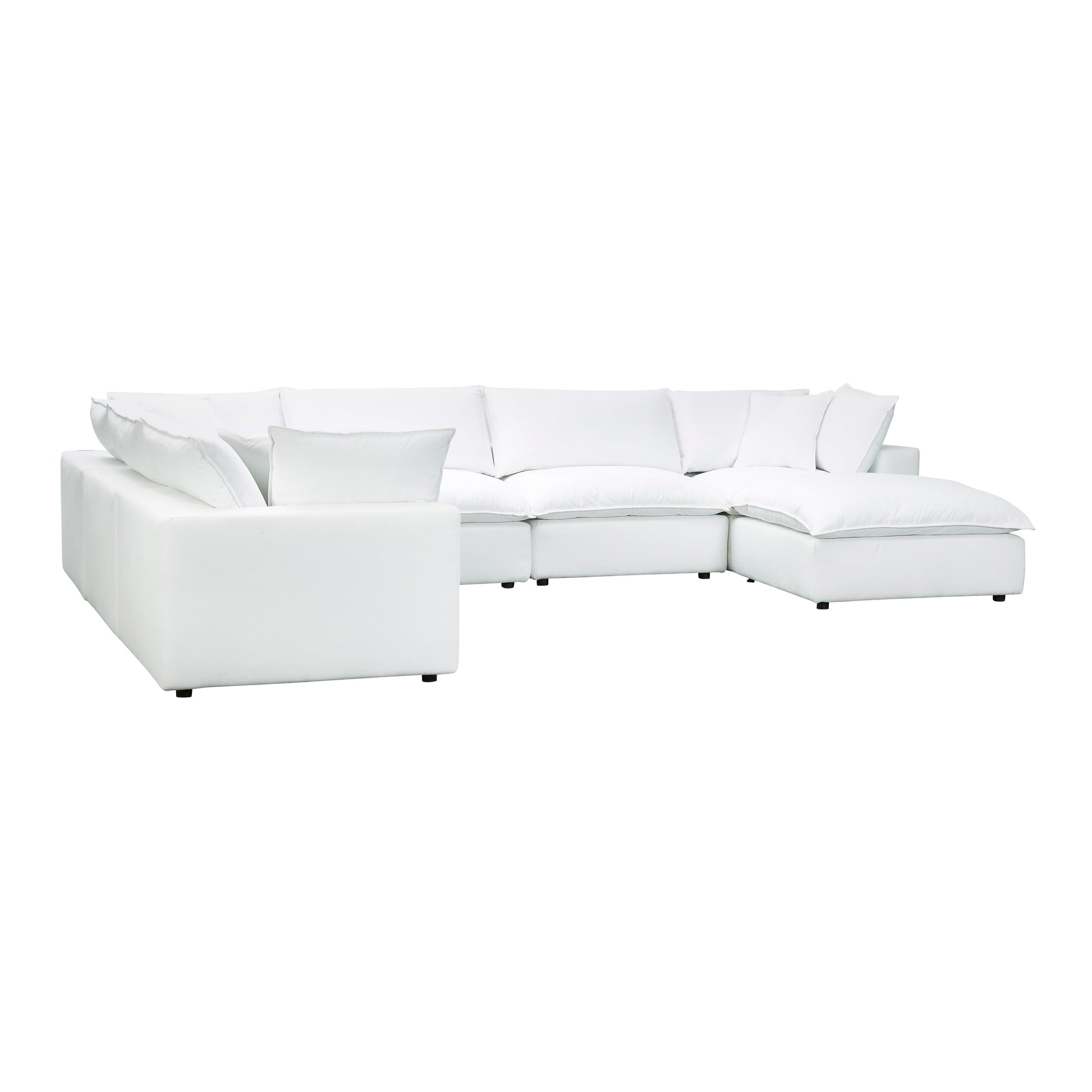 Cali 7-Piece Performance Fabric Modular Large Chaise Sectional - Pearl - Image 3