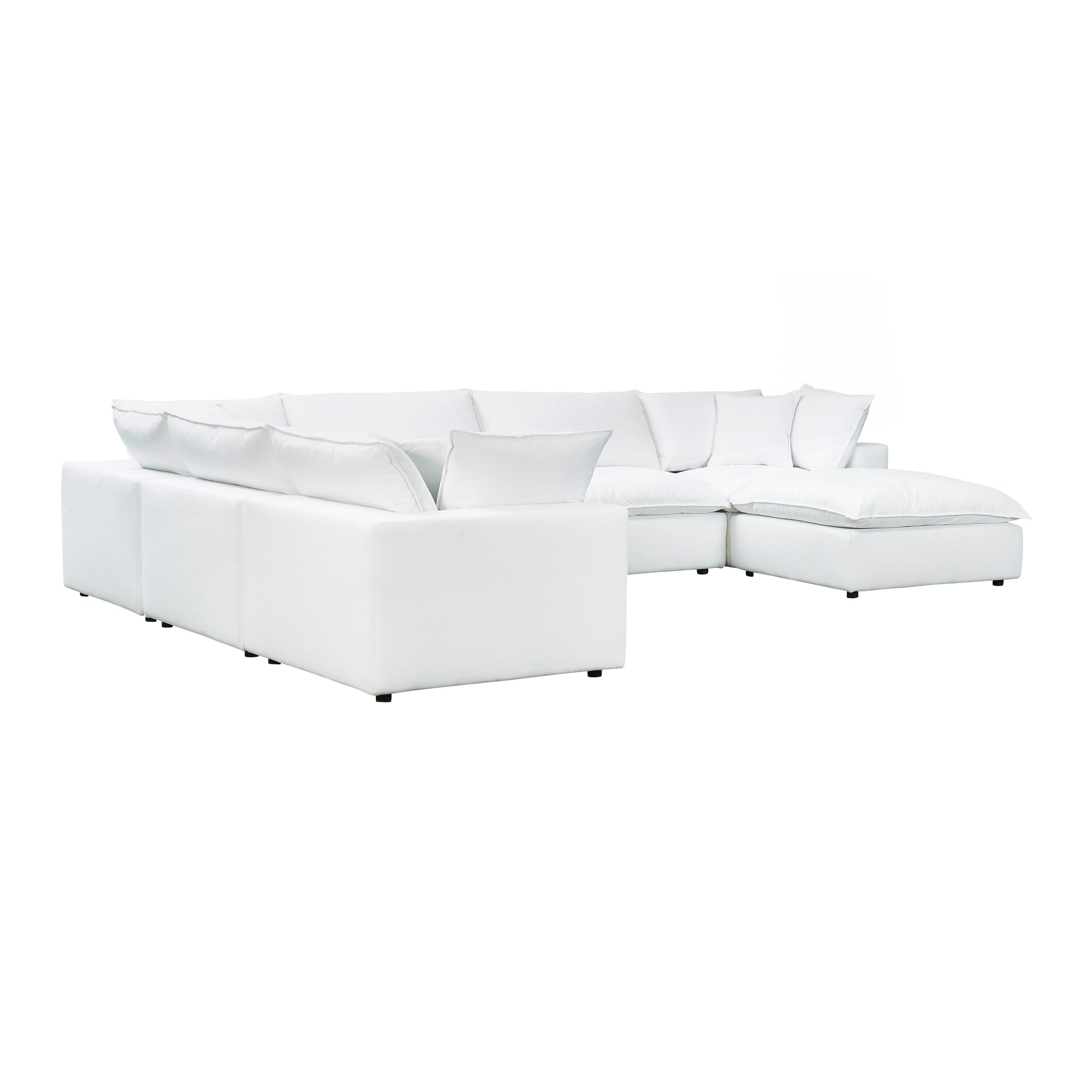 Cali 7-Piece Performance Fabric Modular Large Chaise Sectional - Pearl - Image 4