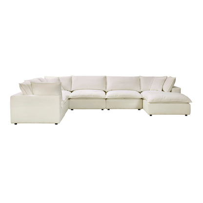 Cali 7-Piece Performance Fabric Modular Large Chaise Sectional - Natural - Image 1