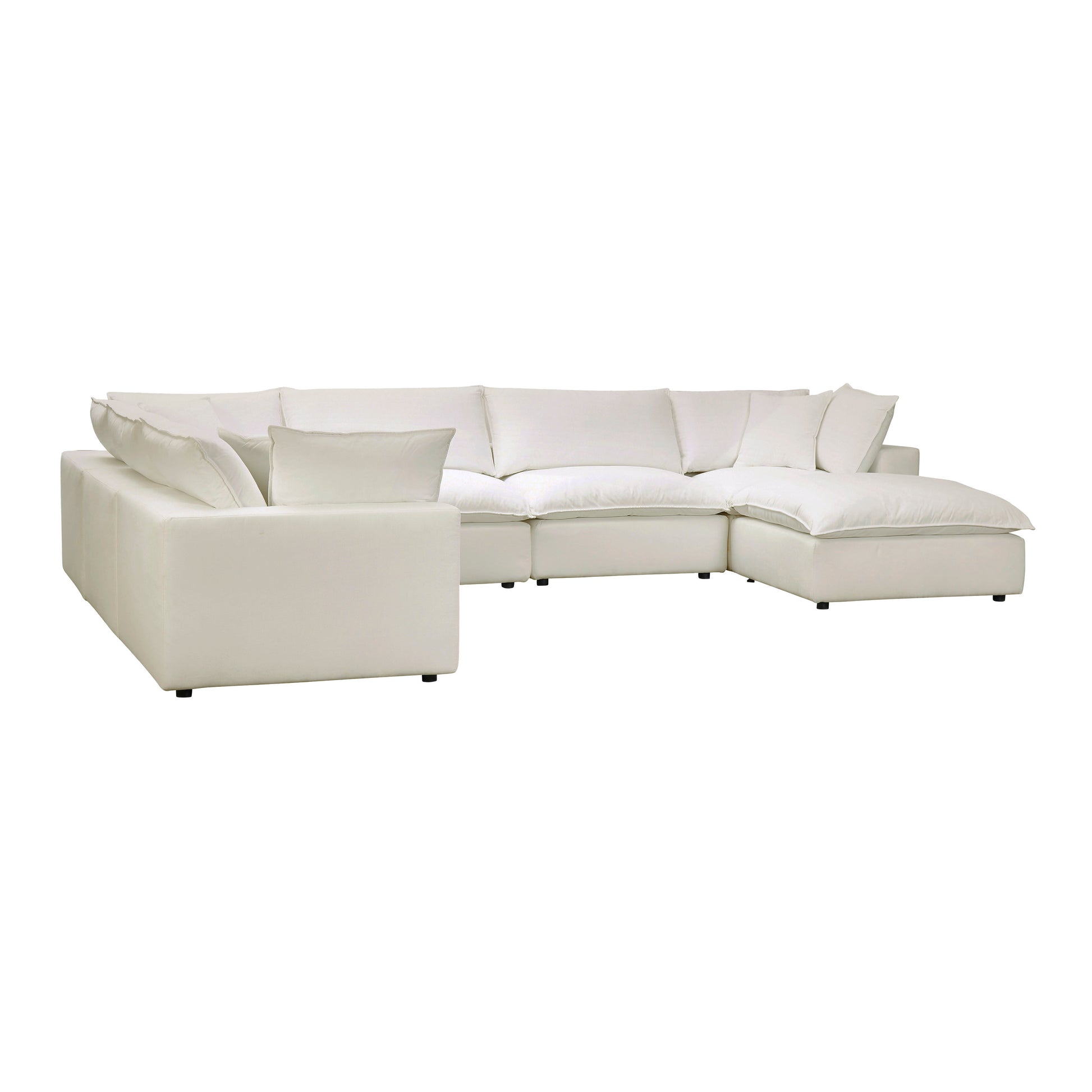 Cali 7-Piece Performance Fabric Modular Large Chaise Sectional - Natural - Image 3
