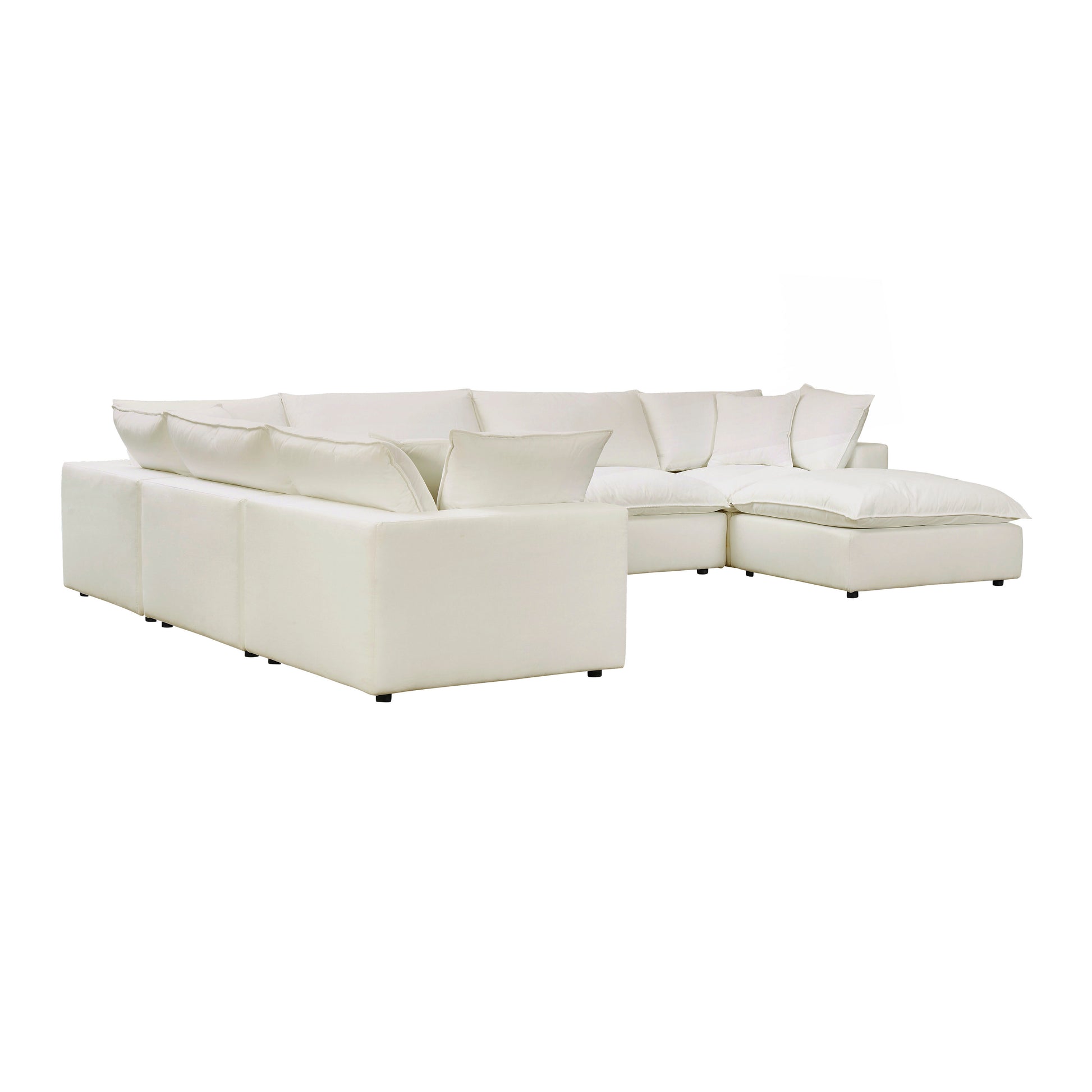 Cali 7-Piece Performance Fabric Modular Large Chaise Sectional - Natural - Image 4