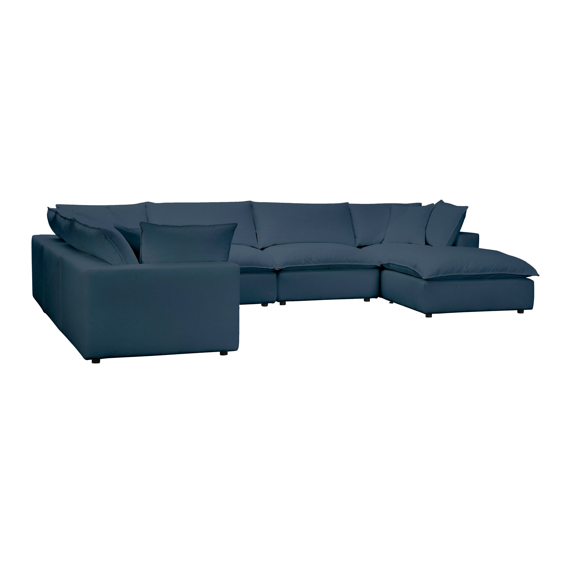Cali 7-Piece Performance Fabric Modular Large Chaise Sectional - Navy - Image 3
