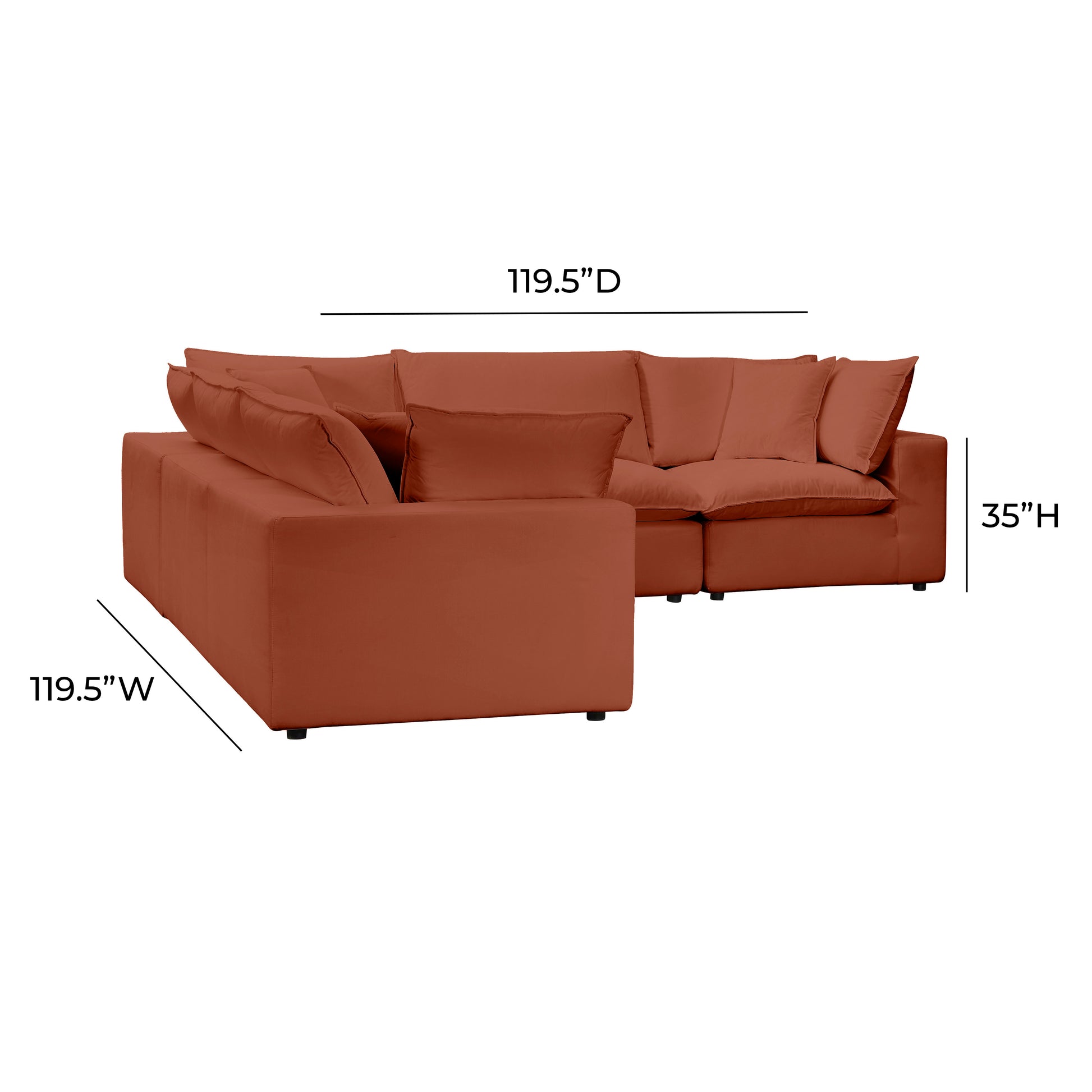 Cali 5-Piece Performance Fabric Modular L-Sectional - Navy - Image 7