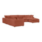 Cali 7-Piece Performance Fabric Modular Large Chaise Sectional - Rust - Image 4