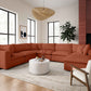 Cali 7-Piece Performance Fabric Modular Large Chaise Sectional - Rust - Image 2