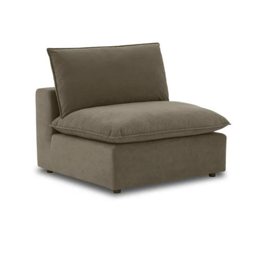 Cali Chocolate Brown Performance Velvet Armless Chair - Image 1