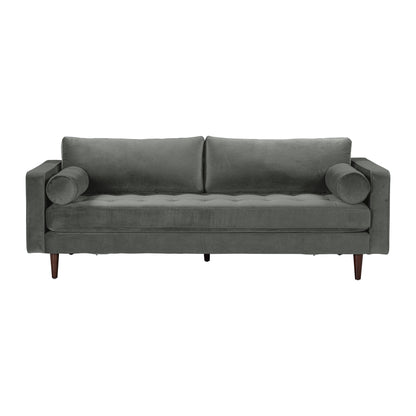 Cave 88" Performance Velvet Sofa - Grey - Image 1