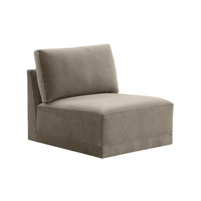 Willow Performance Velvet Modular Armless Chair - Image 1