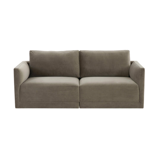 Willow 74" Performance Velvet Modular Loveseat - Image 1