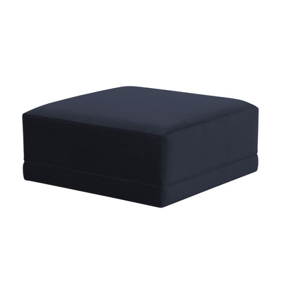 Willow Performance Velvet Modular Ottoman - Navy - Image 1
