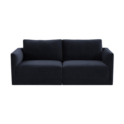 Willow 74" Performance Velvet Modular Loveseat - Image 1