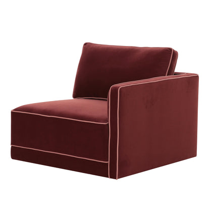Willow Performance Velvet Modular RAF Corner Chair - Red - Image 1
