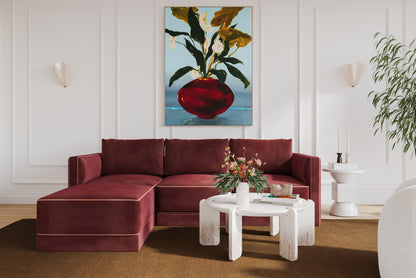 Willow 4-Piece Performance Velvet Modular Sectional - Red - Image 1