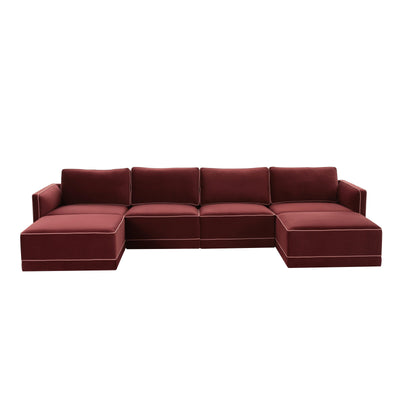 Willow 6-Piece Performance Velvet Modular U Sectional - Image 1