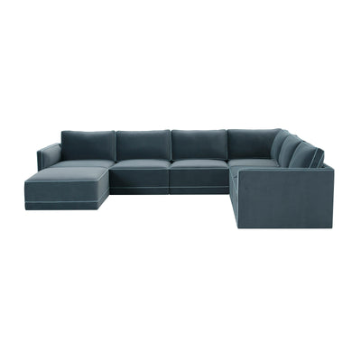 Willow 7-Piece Performance Velvet Modular Large Chaise Sectional - Image 1
