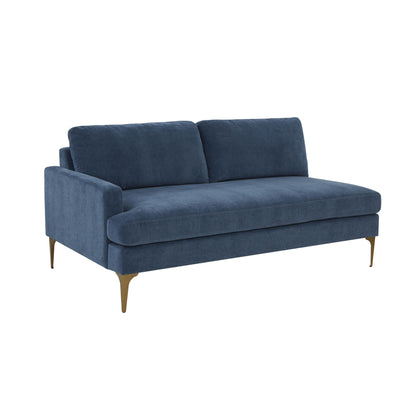 Serena 68" Performance Velvet Modular Loveseat - Blue / LAF - Image 1