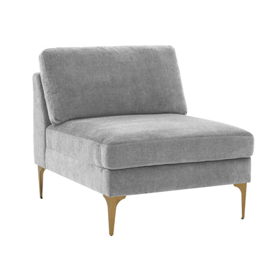 Serena Performance Velvet Modular Armless Chair - Image 1