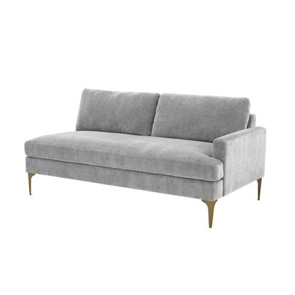 Serena 68" Performance Velvet Modular Loveseat - Grey / RAF - Image 1