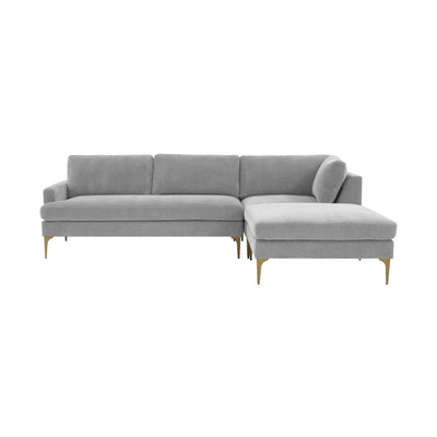 Serena 3-Piece Performance Velvet Chaise Sectional - Image 1