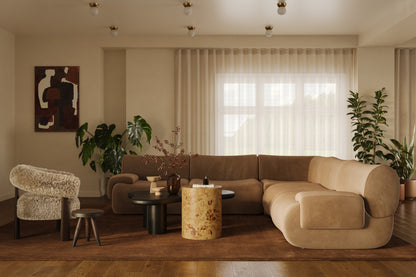 Zenith 5-Piece Latte Brown Performance Velvet Modular L-Sectional - Default Title - Image 1