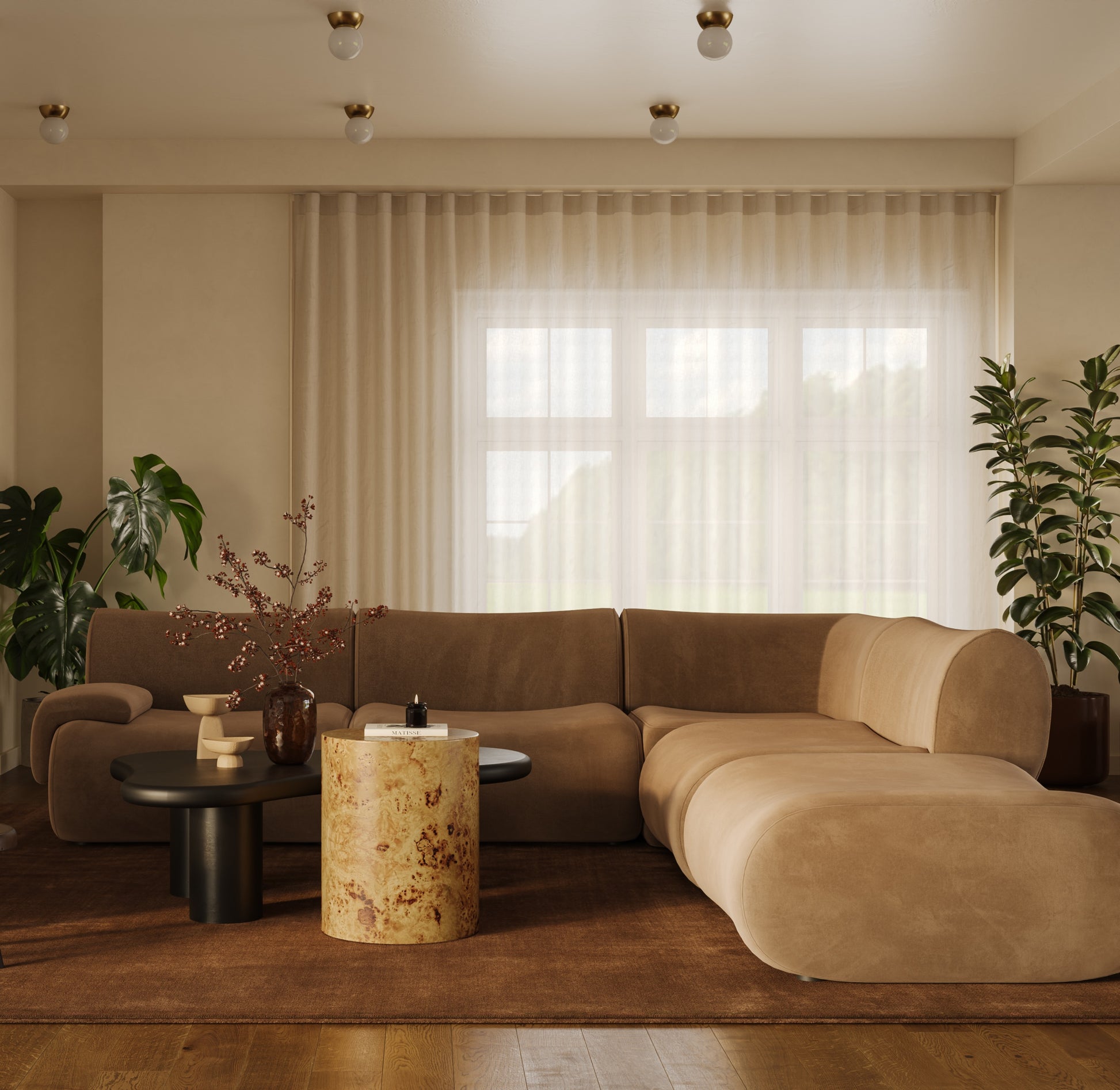 Zenith 5-Piece Performance Velvet Modular Sectional - LAF - Image 2