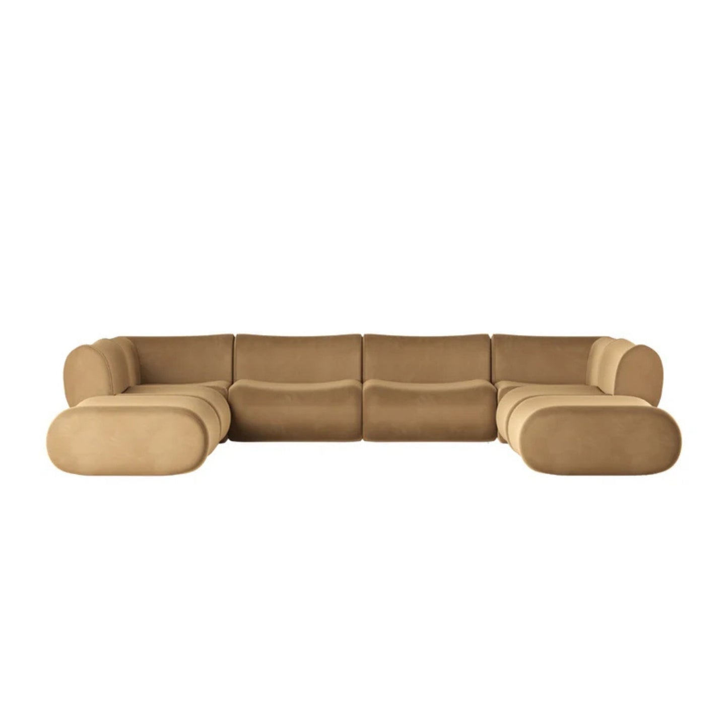Zenith 8-Piece Latte Brown Performance Velvet Modular U-Sectional - Image 1