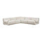 Zenith 5-Piece Contract-Grade Upcycled Fabric Modular L-Sectional - Cream - Image 4
