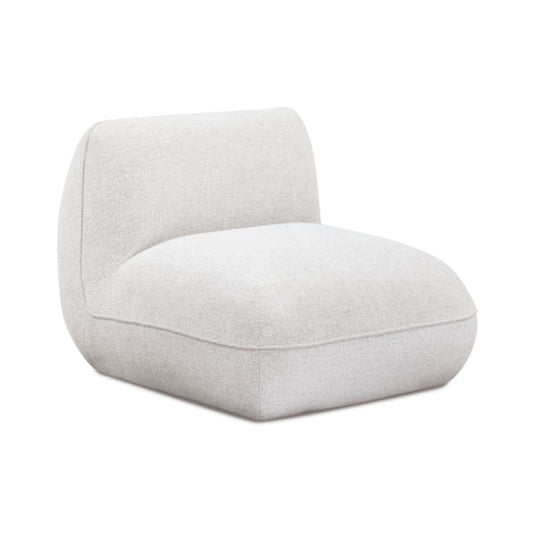 Arezza Stone White Contract-Grade Basketweave Chenille Armless Chair - Image 1
