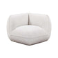 Arezza Stone White Contract-Grade Basketweave Chenille Corner Chair - Image 1