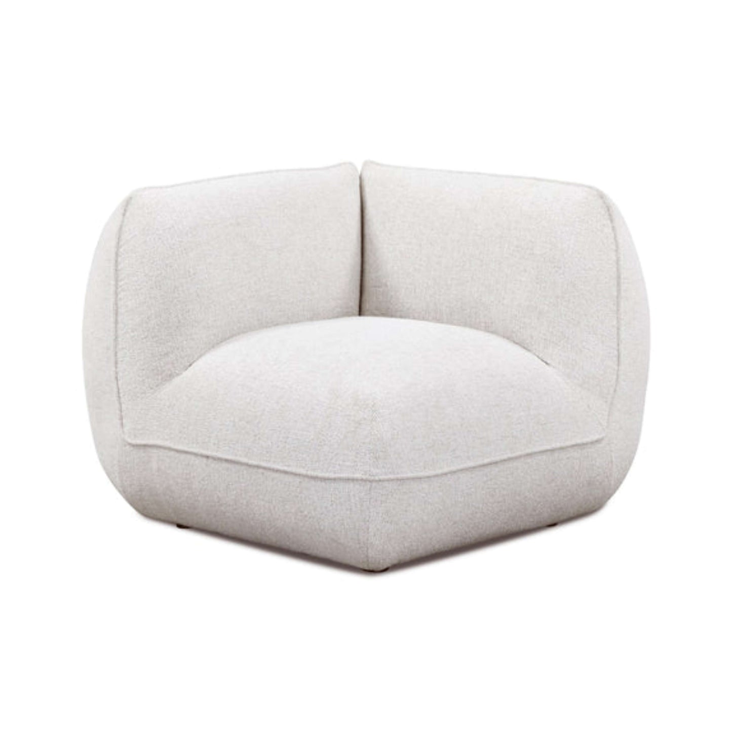 Arezza Stone White Contract-Grade Basketweave Chenille Corner Chair - Image 1