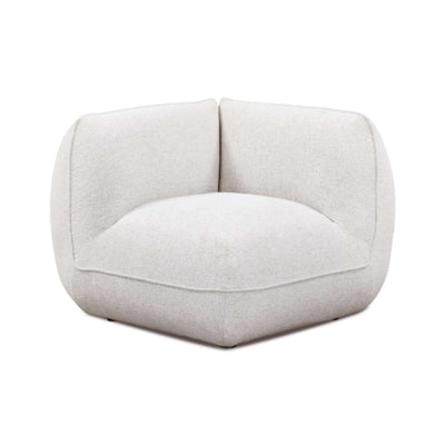 Arezza Stone White Contract-Grade Basketweave Chenille Corner Chair - Image 1