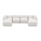 Arezza Stone White Contract-Grade Basketweave Chenille Modular U-Chaise Sectional - Image 1