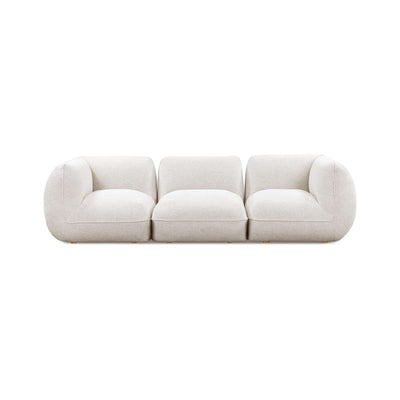 Arezza 115" Stone White Contract-Grade Basketweave Chenille Modular Sofa - Image 1
