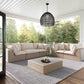 Cali 80" Performance Fabric & Wicker Outdoor Loveseat - Cream / Beige - Image 2