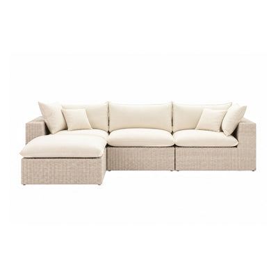 Cali Natural Performance Fabric & Natural Wicker Modular Outdoor Sectional - Image 1