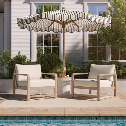 Palata Cream Performance Fabric Outdoor Accent Chair - Default Title - Image 1