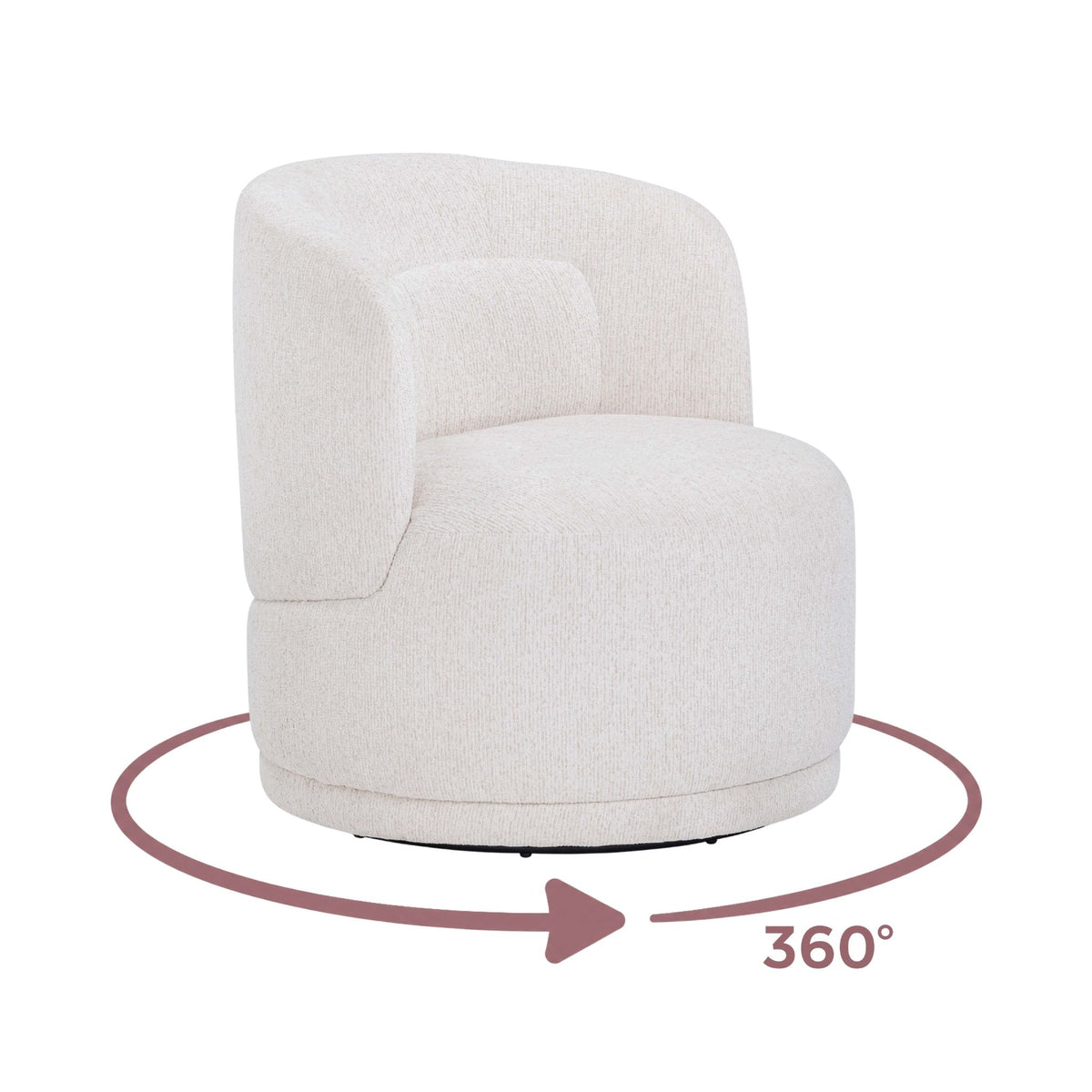 Massa Textured Performance Fabric Swivel Accent Chair - Beige - Image 7