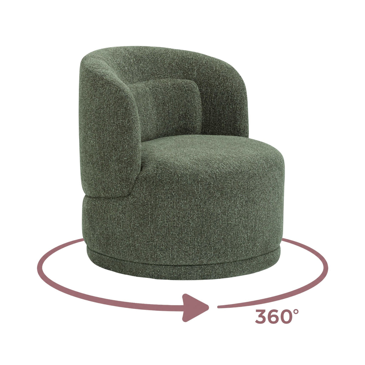 Massa Textured Performance Fabric Swivel Accent Chair - Green - Image 7