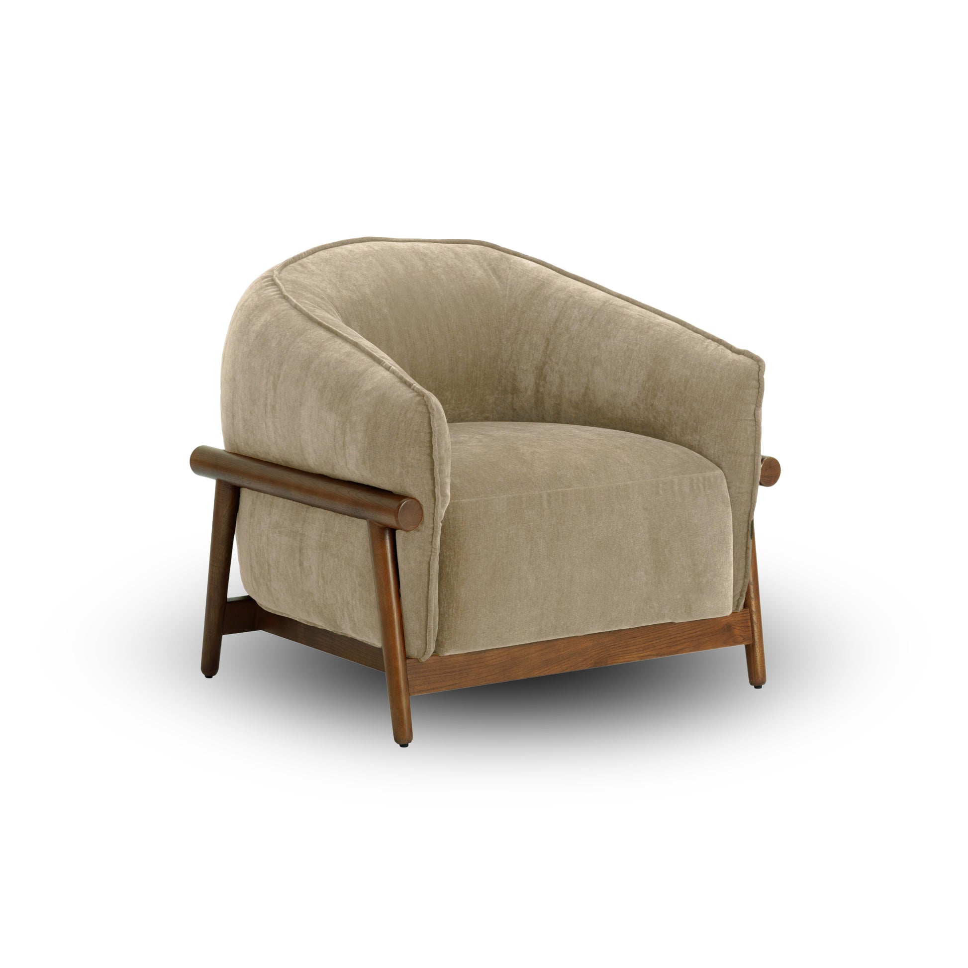Piedmont Upcycled Contract-Grade Chenille Accent Chair - Taupe - Image 2