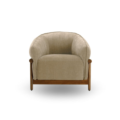 Piedmont Upcycled Contract-Grade Chenille Accent Chair - Taupe - Image 1