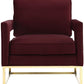 Avery Performance Velvet Accent Chair - Maroon - Image 3