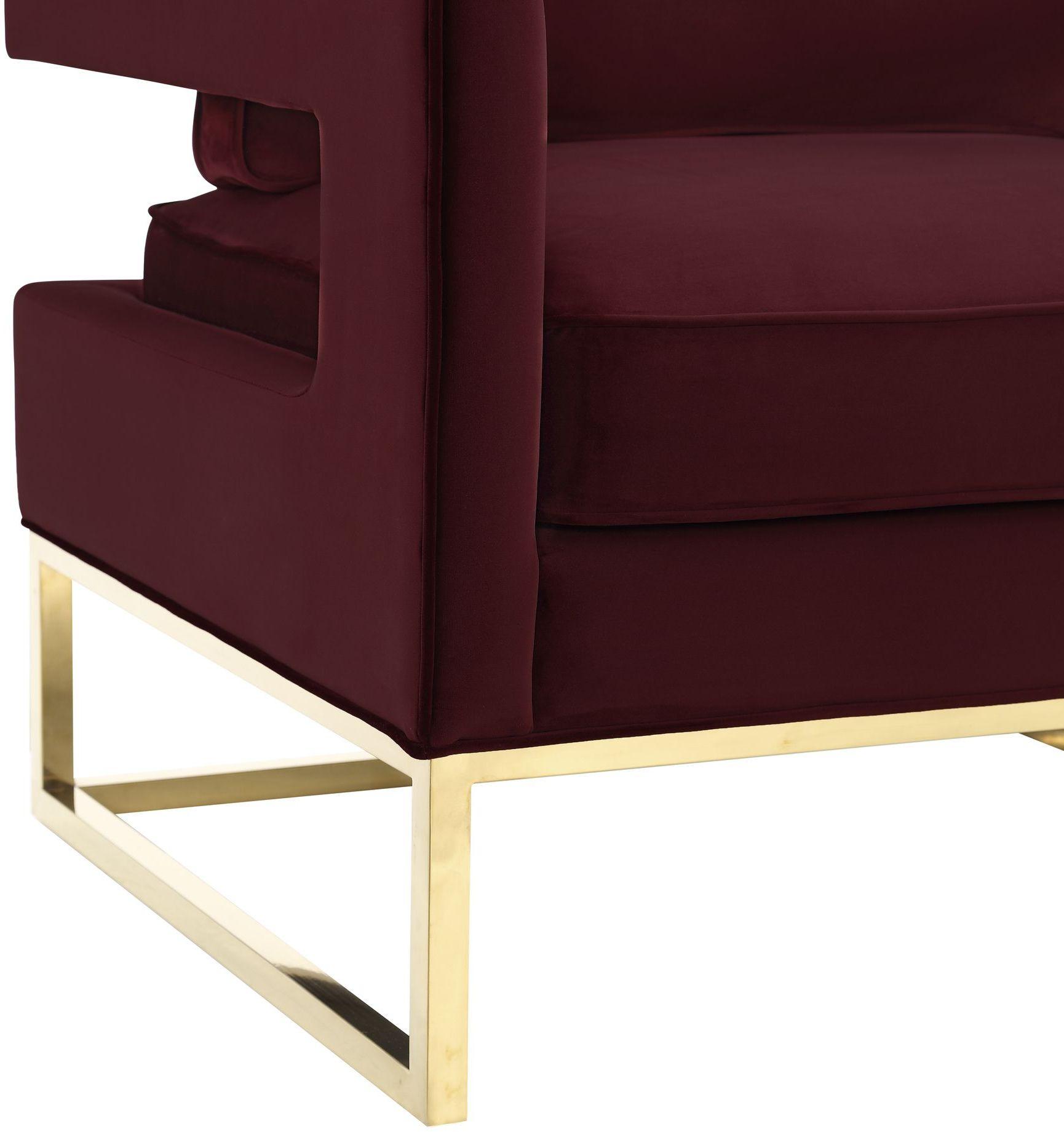 Avery Performance Velvet Accent Chair - Maroon - Image 5