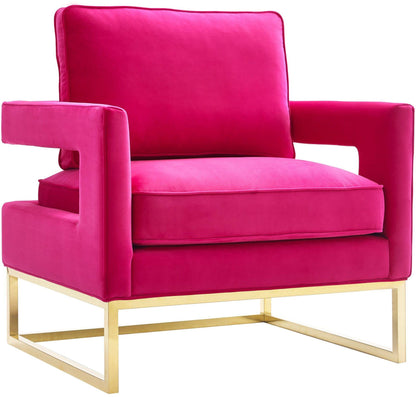 Avery Performance Velvet Accent Chair - Pink - Image 1