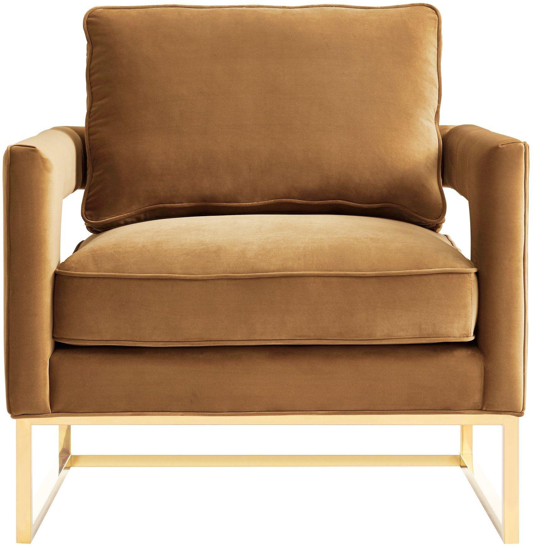 Avery Performance Velvet Accent Chair - Cognac - Image 3