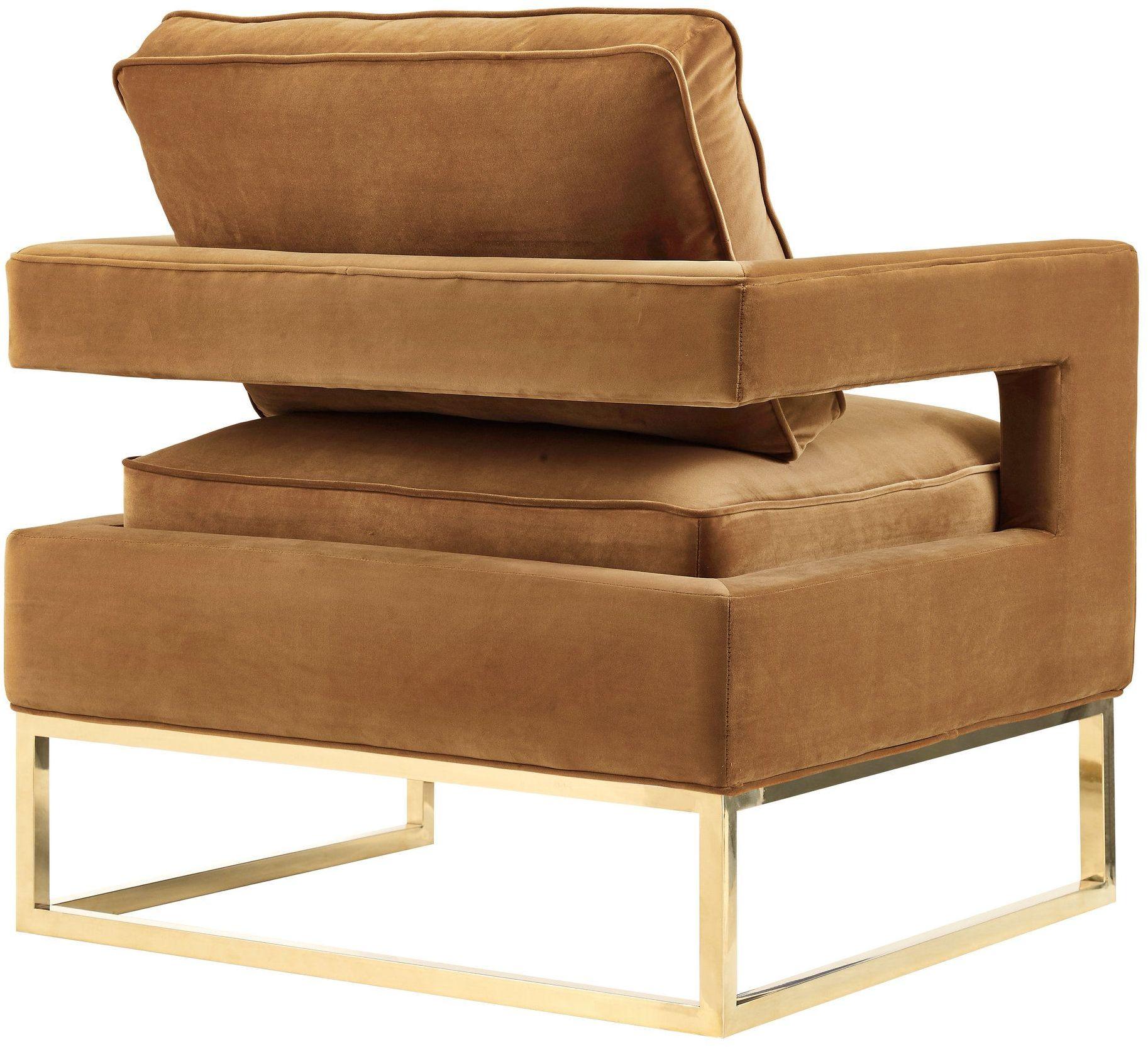 Avery Performance Velvet Accent Chair - Cognac - Image 4
