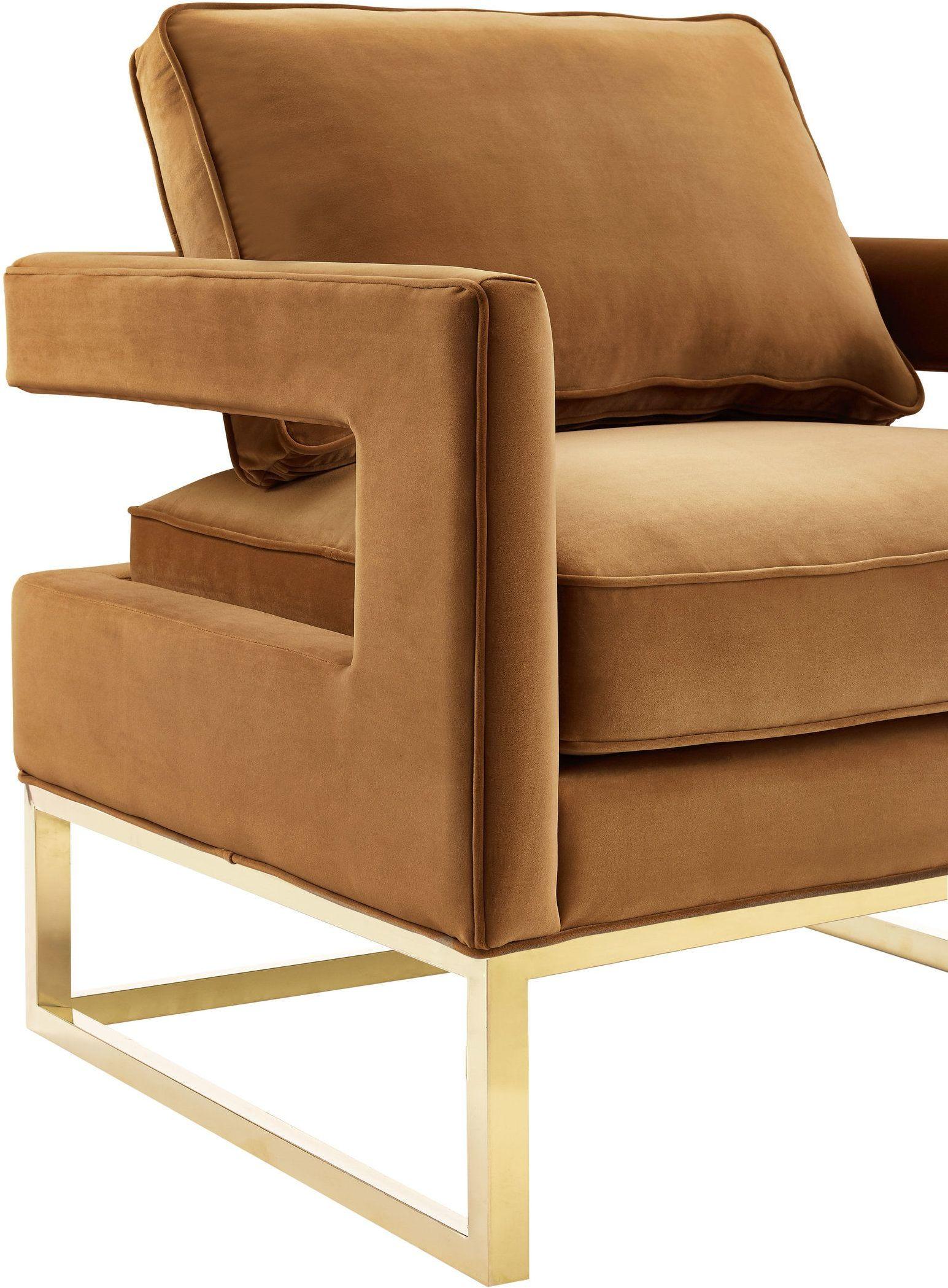 Avery Performance Velvet Accent Chair - Cognac - Image 5