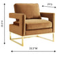 Avery Performance Velvet Accent Chair - Cognac - Image 6